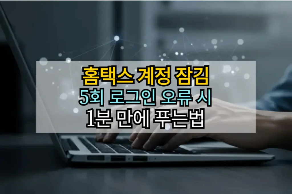 홈택스-계정-잠김-로그인-5회-오류