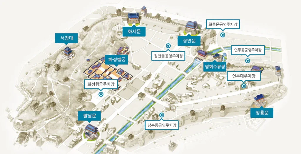수원 화성행궁 주차장 안내도