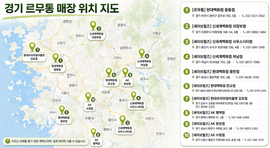 경기 르무통 매장 위치 지도