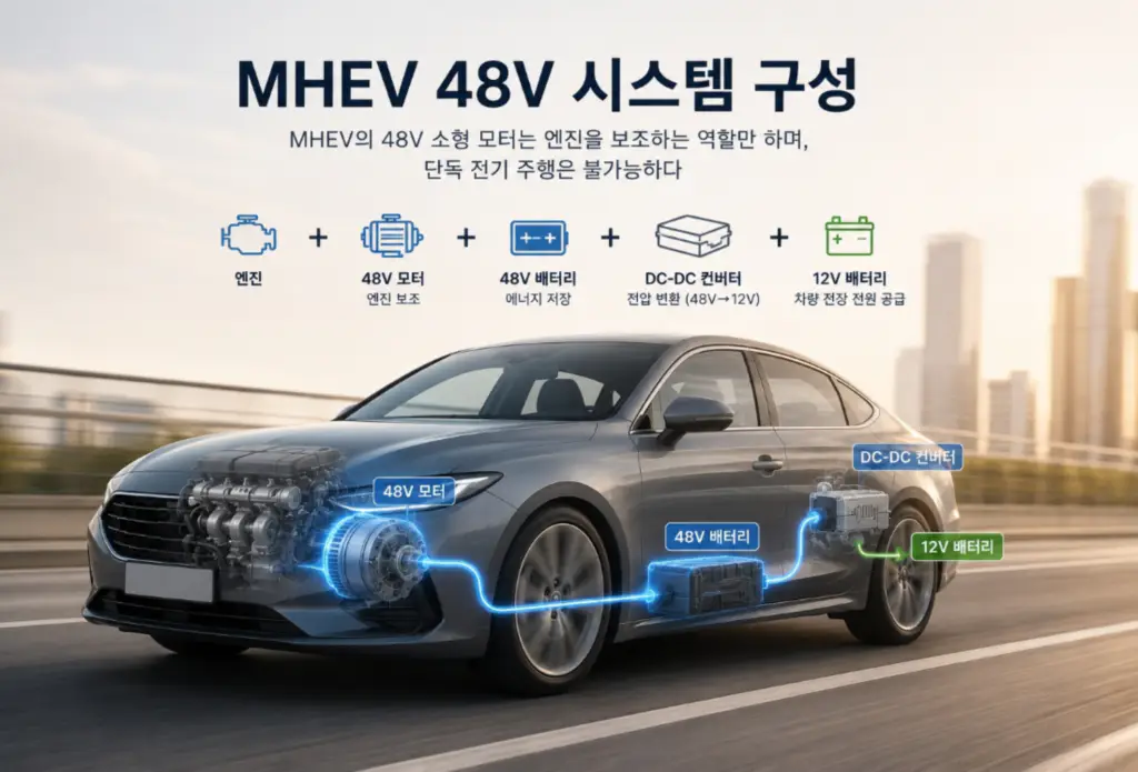 mhev 마일드 하이브리드 48v 시스템 구성