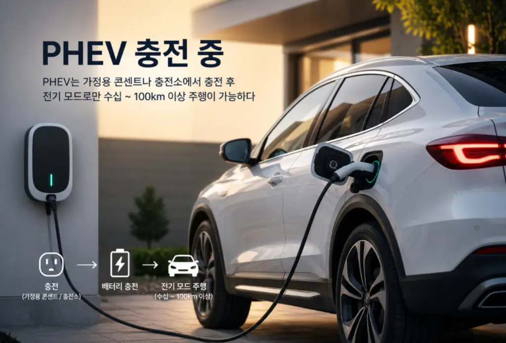 phev 플러그인 하이브리드 충전 모습