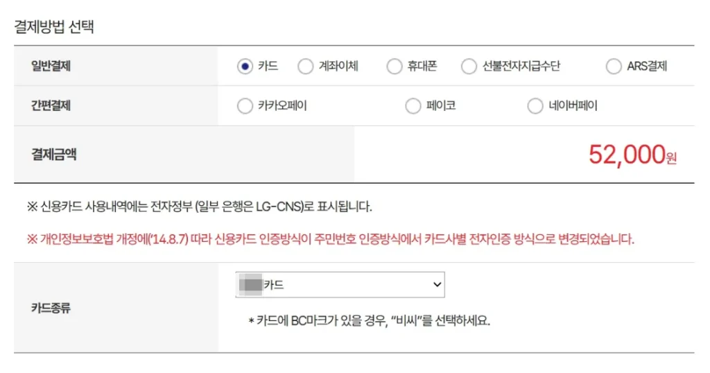 온라인 여권 재발급 결제 내역