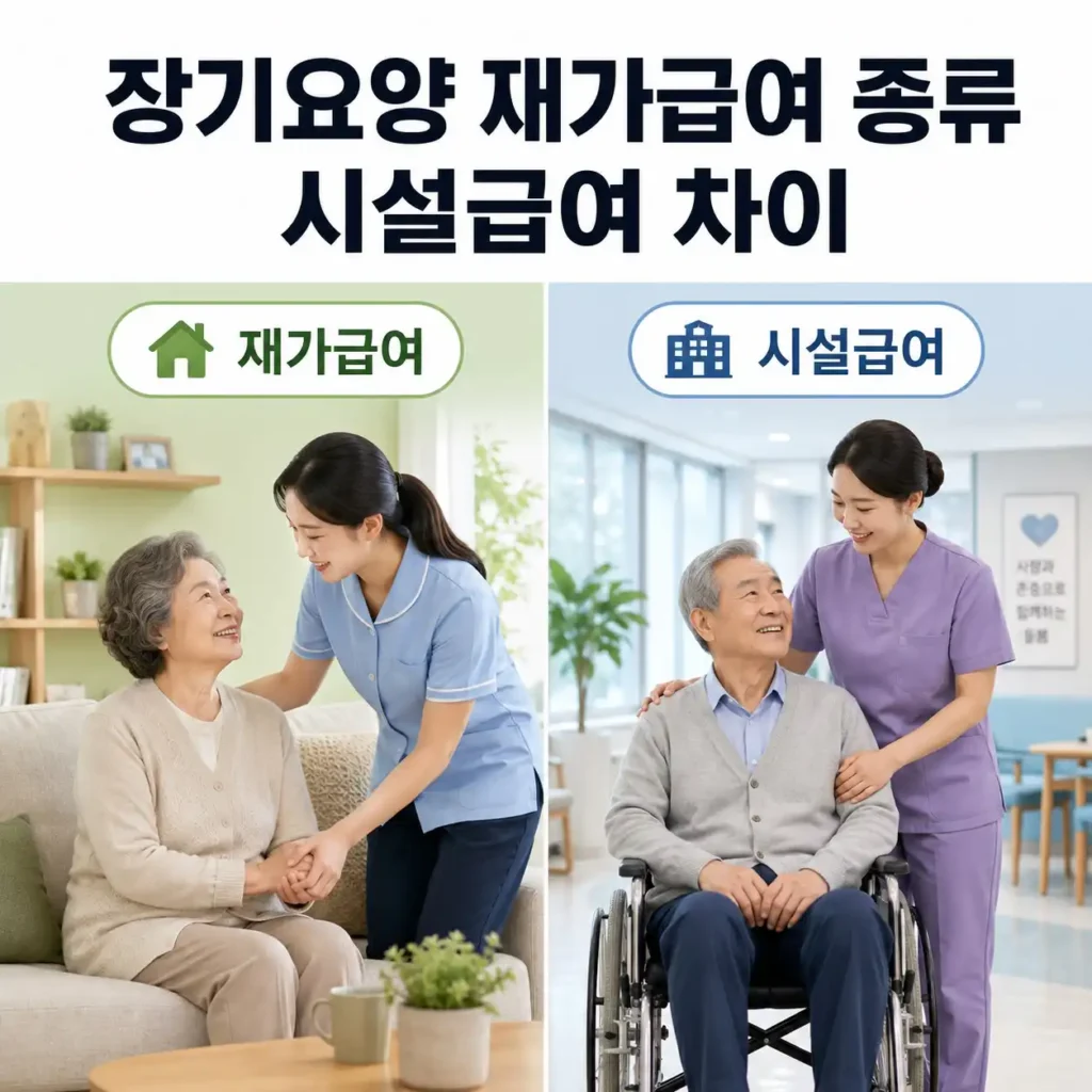 장기요양 재가 급여 종류_시설급여 차이