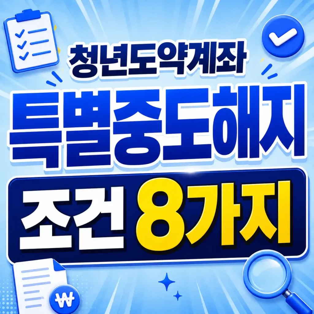청년도약계좌 특별중도해지 조건 8가지