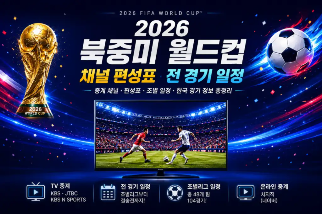 2026 북중미 월드컵 채널 편성표 전 경기 일정
