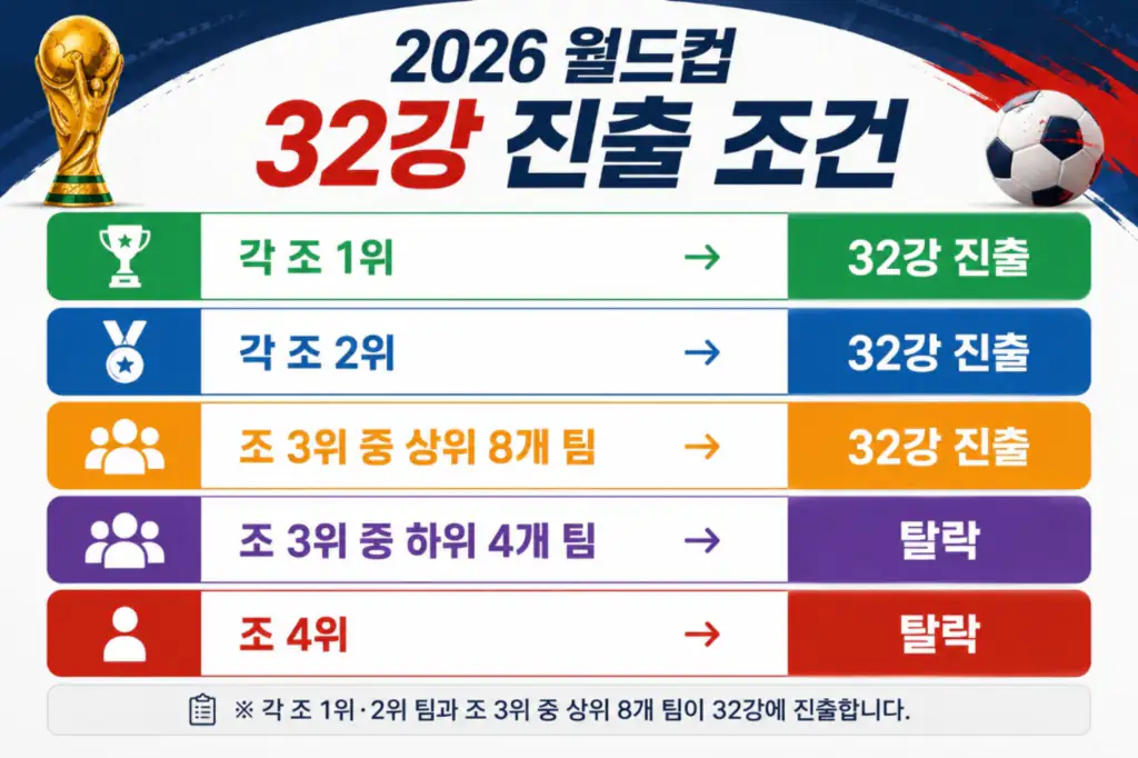 2026 월드컵 한국 축구 32강 진출 조건