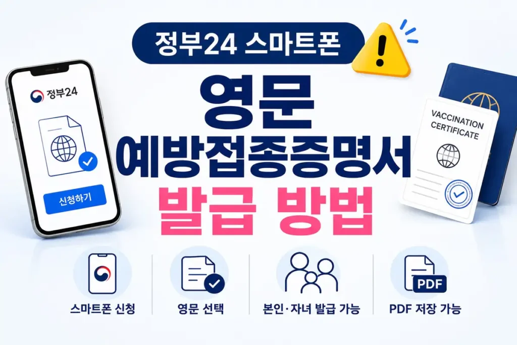 영문 예방접종증명서 발급 방법 단계별 가이드