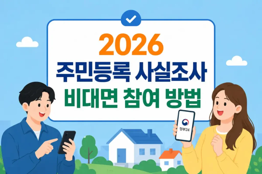 2026 주민등록 사실조사 비대면 참여 방법