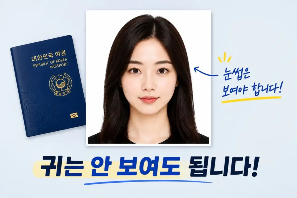 여권 귀 안보여도 됩니다