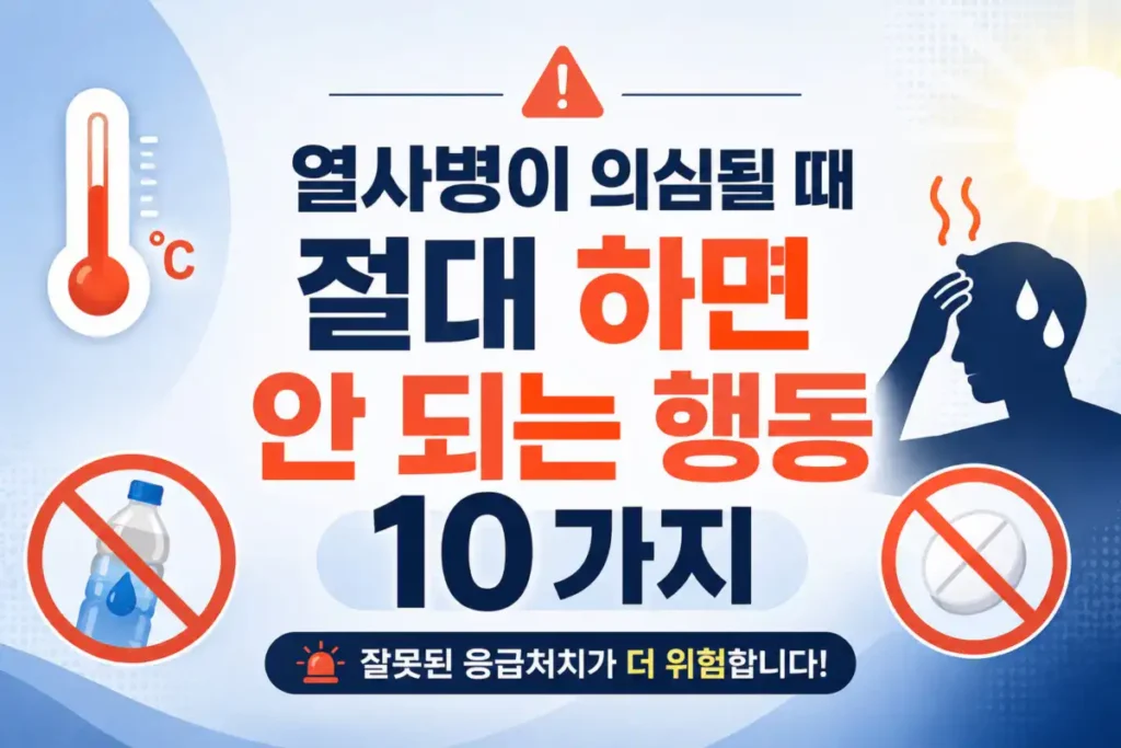 열사병 의심될 때 절대 하면 안 되는 10가지