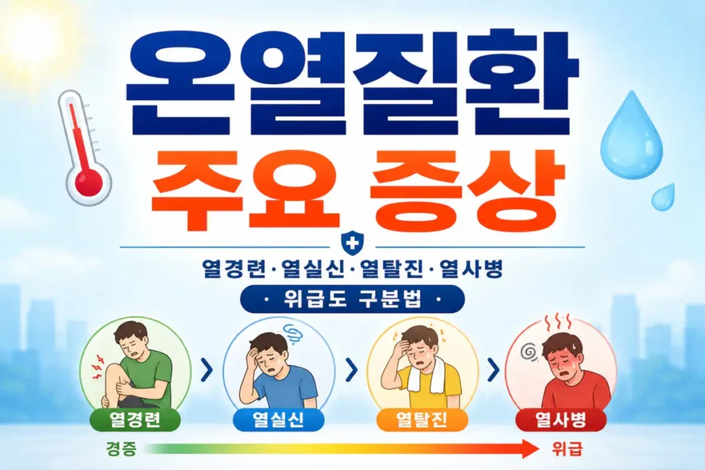 온열질환 주요 증상 및 위급도 구분법