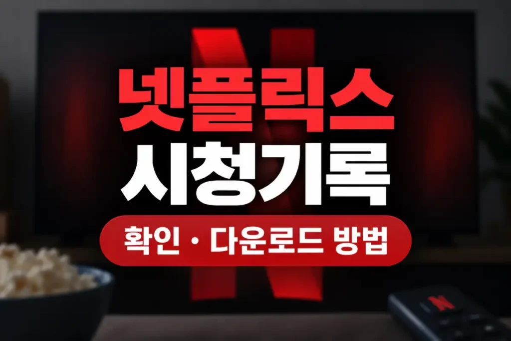 넷플릭스 시청기록 확인 다운로드 방법
