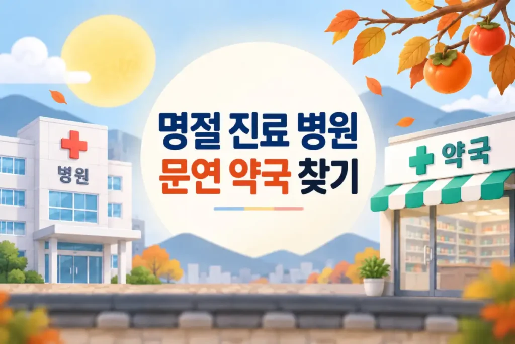 명절 진료 병원 문연 약국 찾기