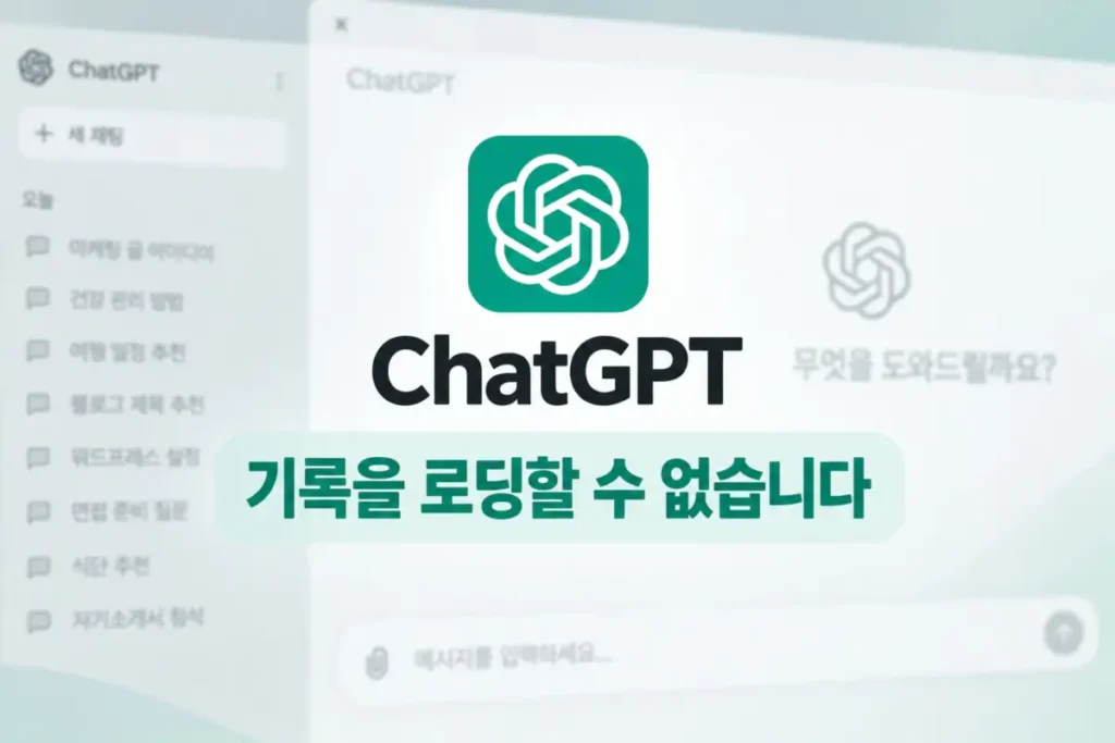 챗GPT 기록을 로딩할 수 없습니다