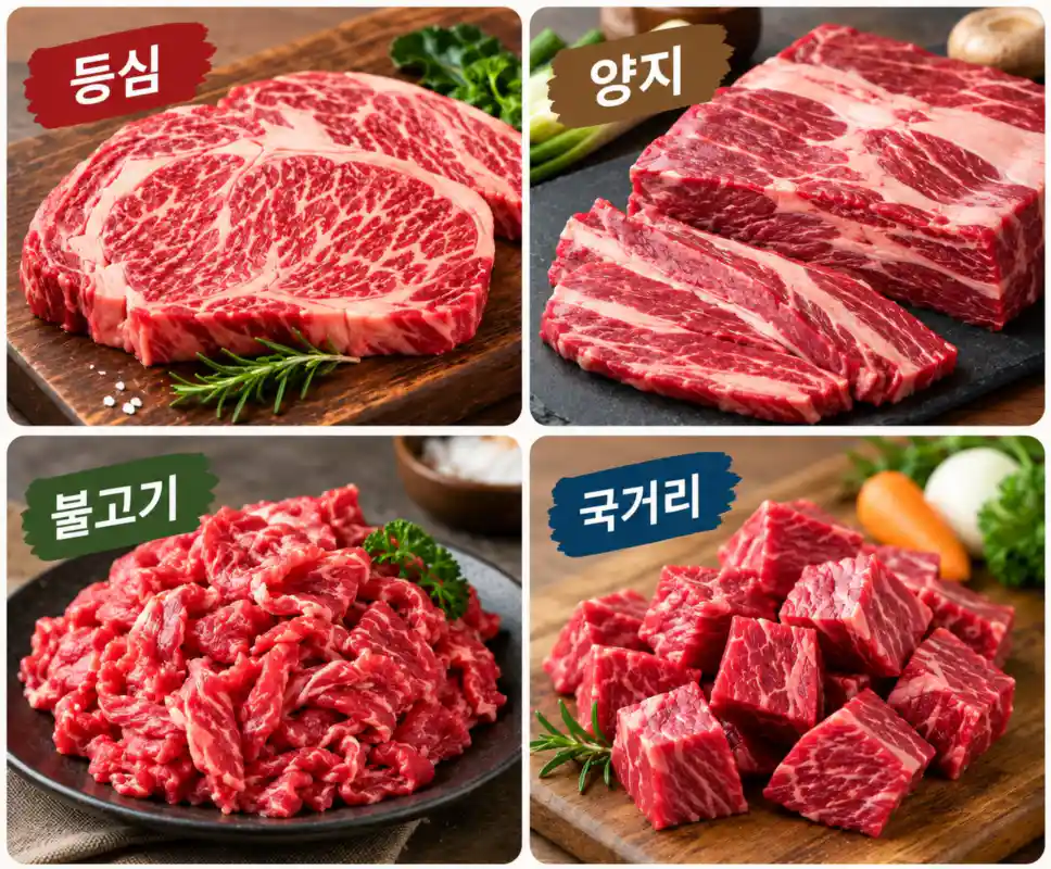 추석 한우 선물 등심 양지 불고기 국거리 부위