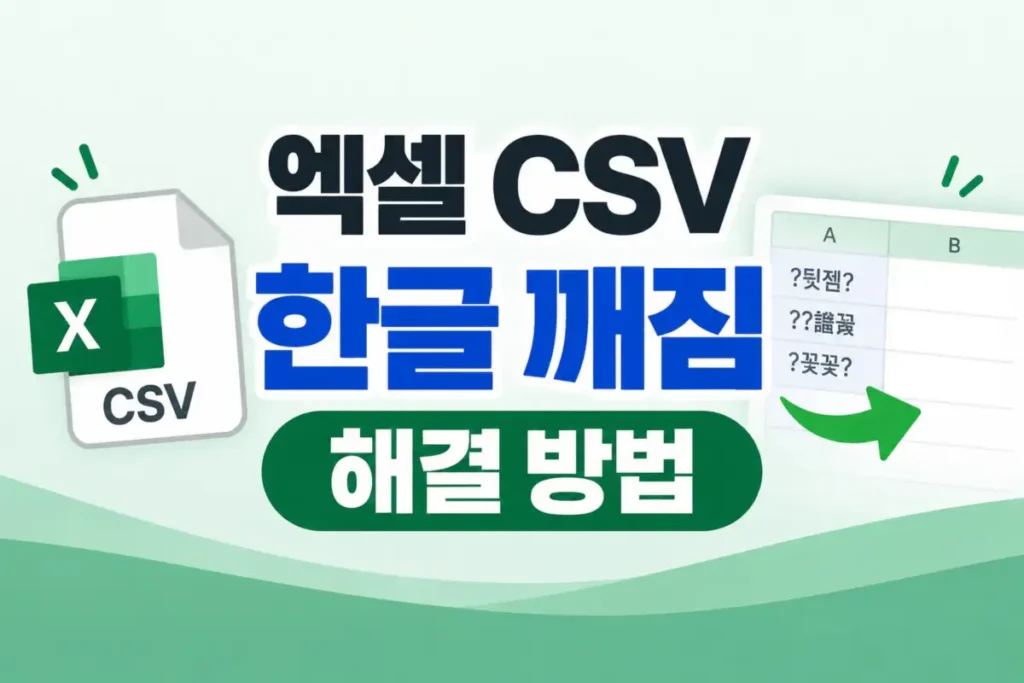 CSV 엑셀 한글 깨짐 해결 방법