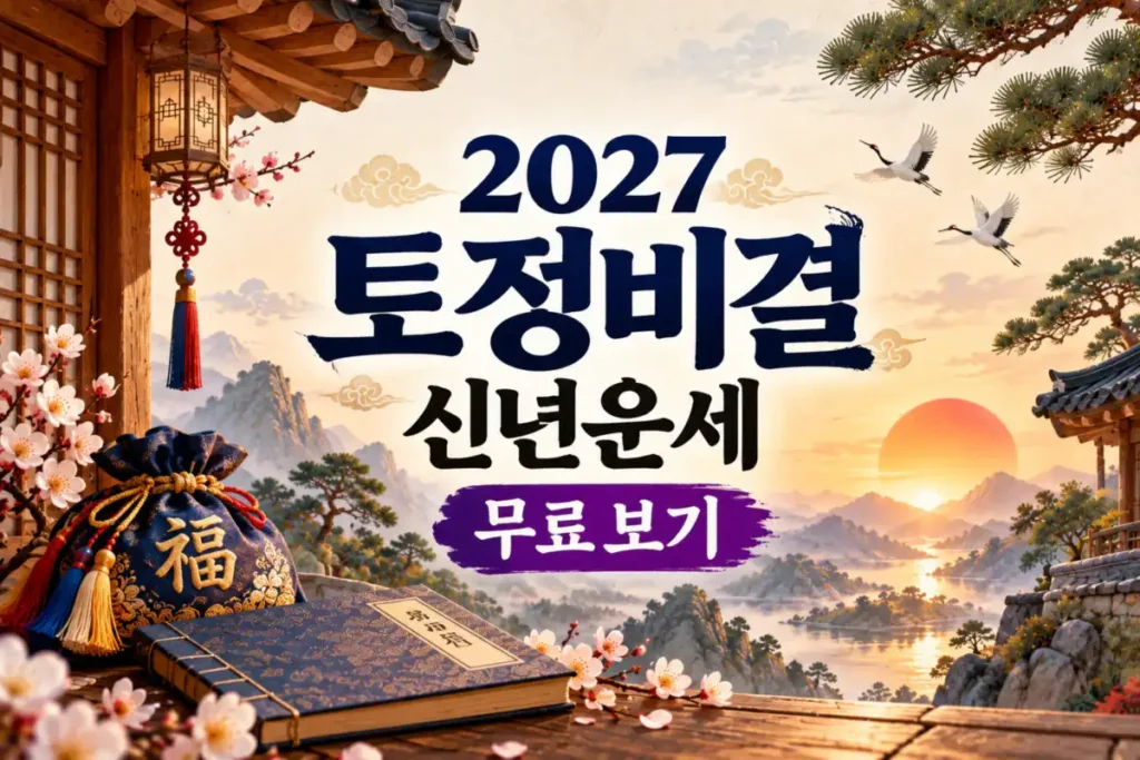 2027 토정비결 신년운세 무료 사이트