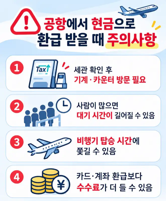 일본 공항에서 현금으로 면세환급 받을 때 주의사항 4가지